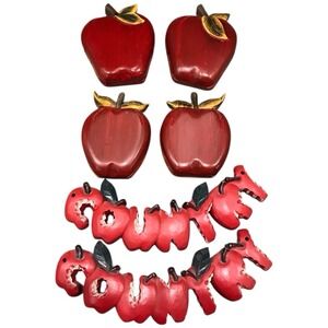 VTG Homco Country signs And 4 Apple Wall Plaques Home Interior Kitchen Farmhouse